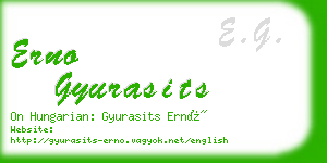 erno gyurasits business card